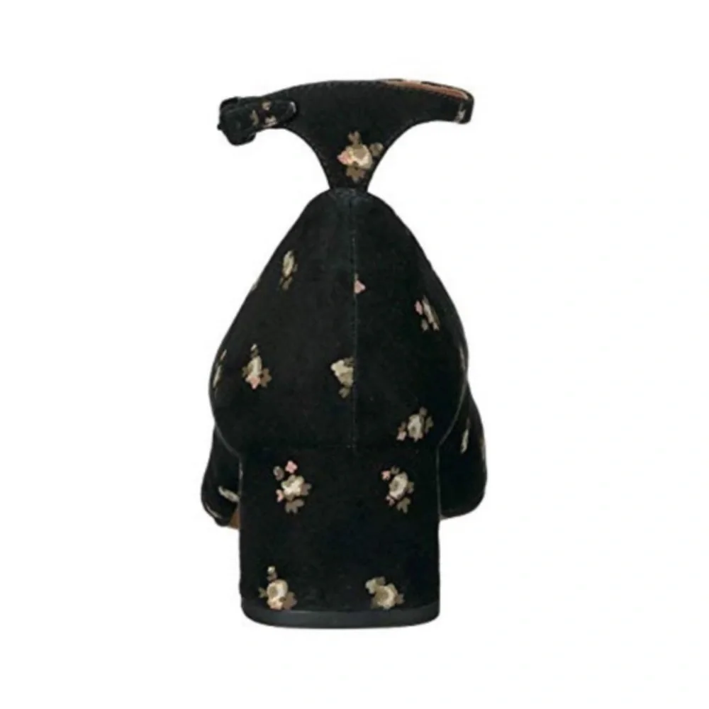 Coach shoes black Ankle Strap Pump Prairie floral chunky heel cottagecore chic - Picture 3 of 16
